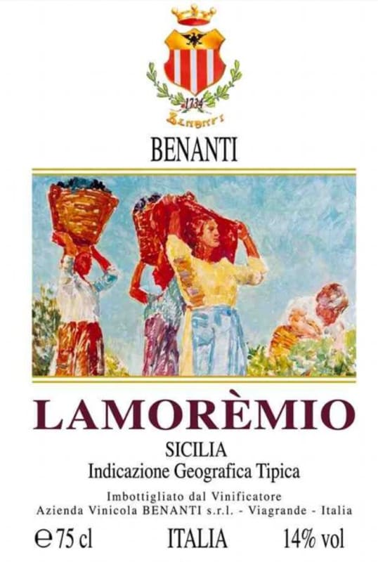 Benanti Lamoremio Sicilia Rosso 2001 Front Label