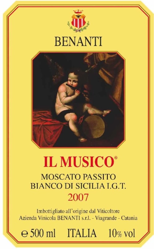 Benanti Il Musico Moscato Passito 2007 Front Label