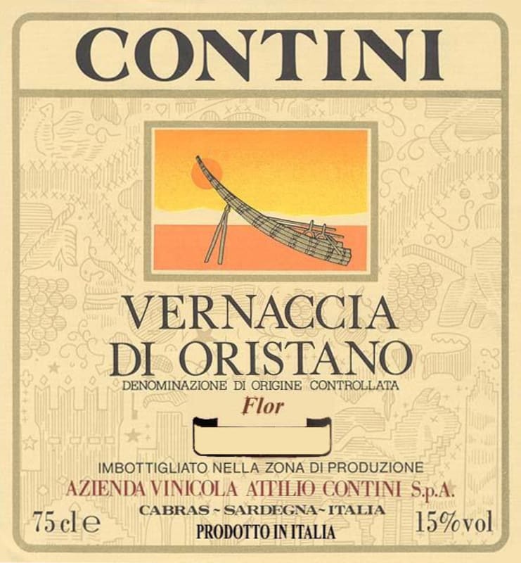 Contini Vernaccia di Oristano 2002 Front Label
