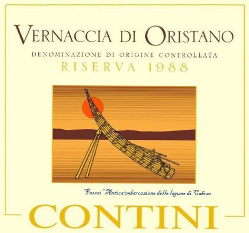 Contini Vernaccia di Oristano Riserva 1988 Front Label