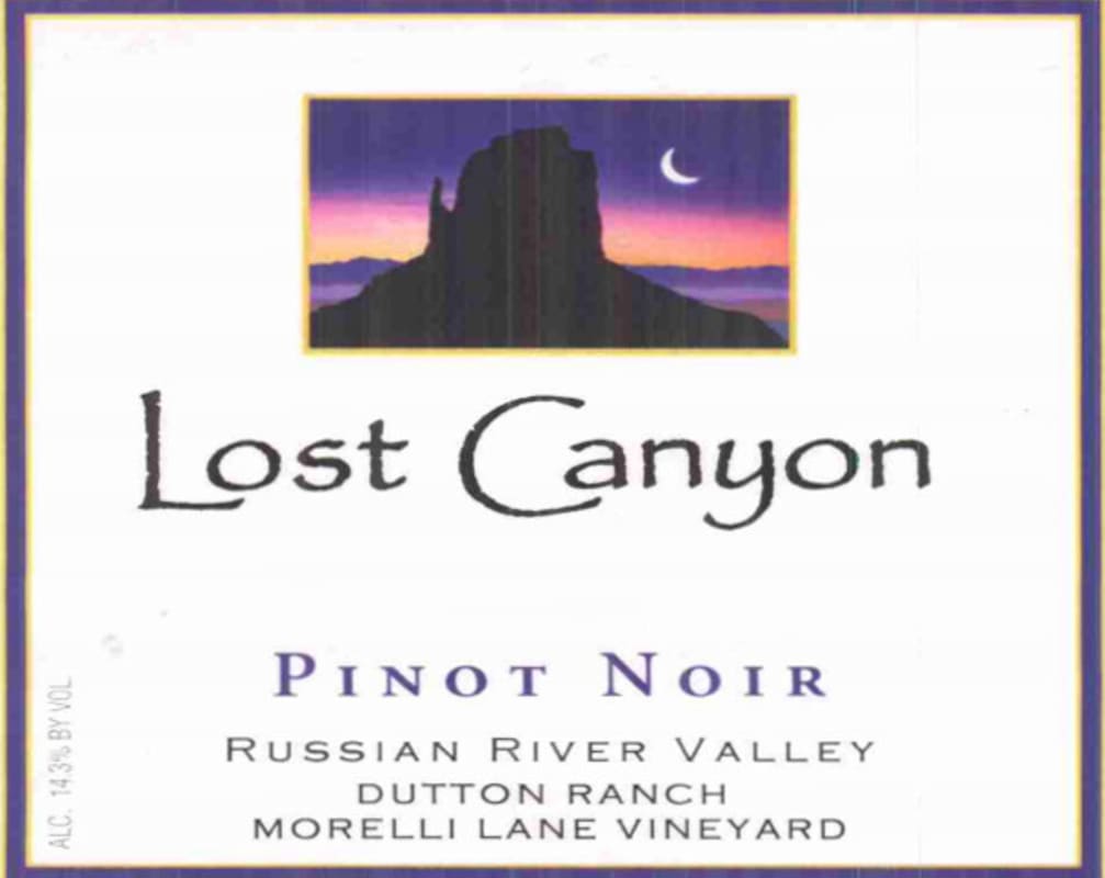Lost Canyon Winery Dutton Ranch Morelli Lane Vineyard Pinot Noir 2013 Front Label