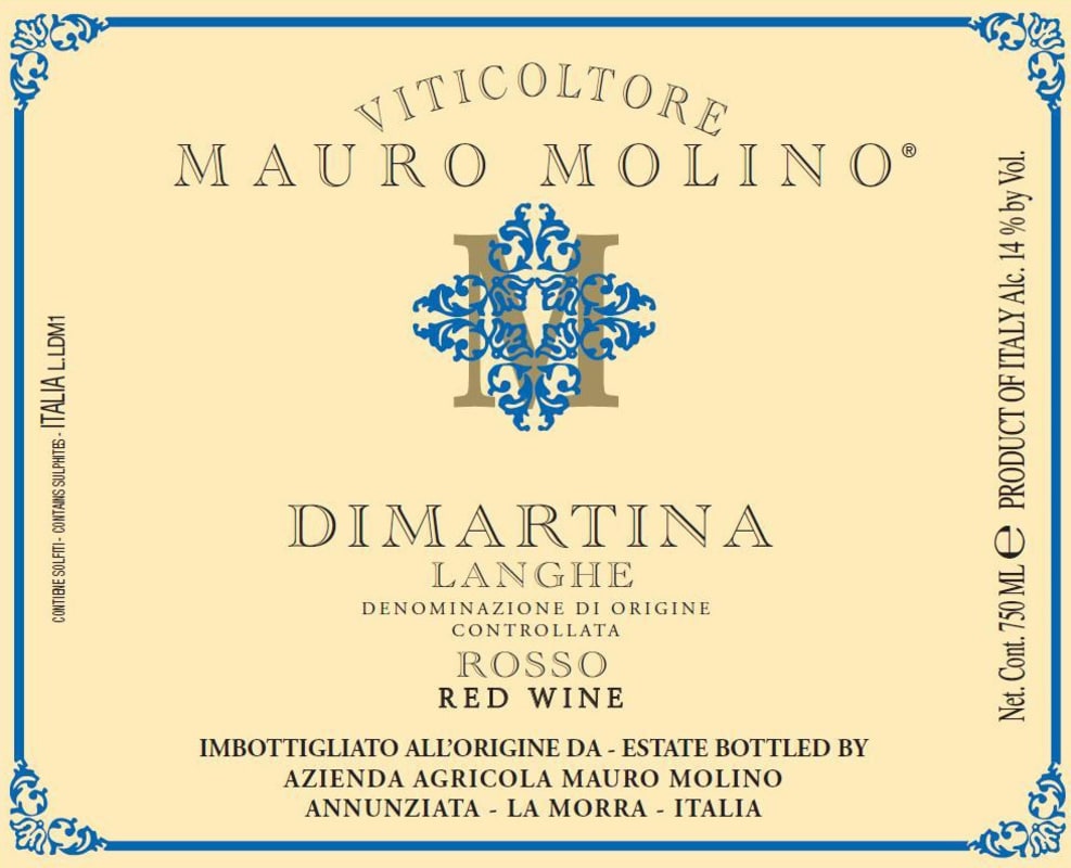 Mauro Molino Dimartina Rosso 2013 Front Label