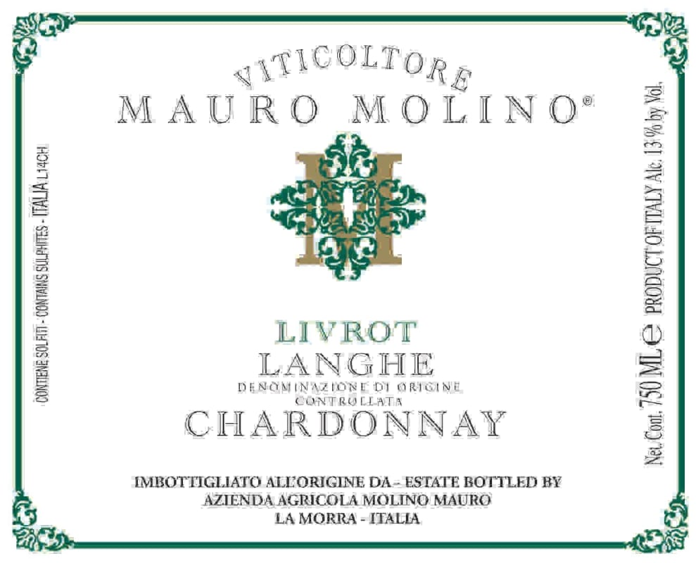 Mauro Molino Livrot Langhe Chardonnay 2014 Front Label