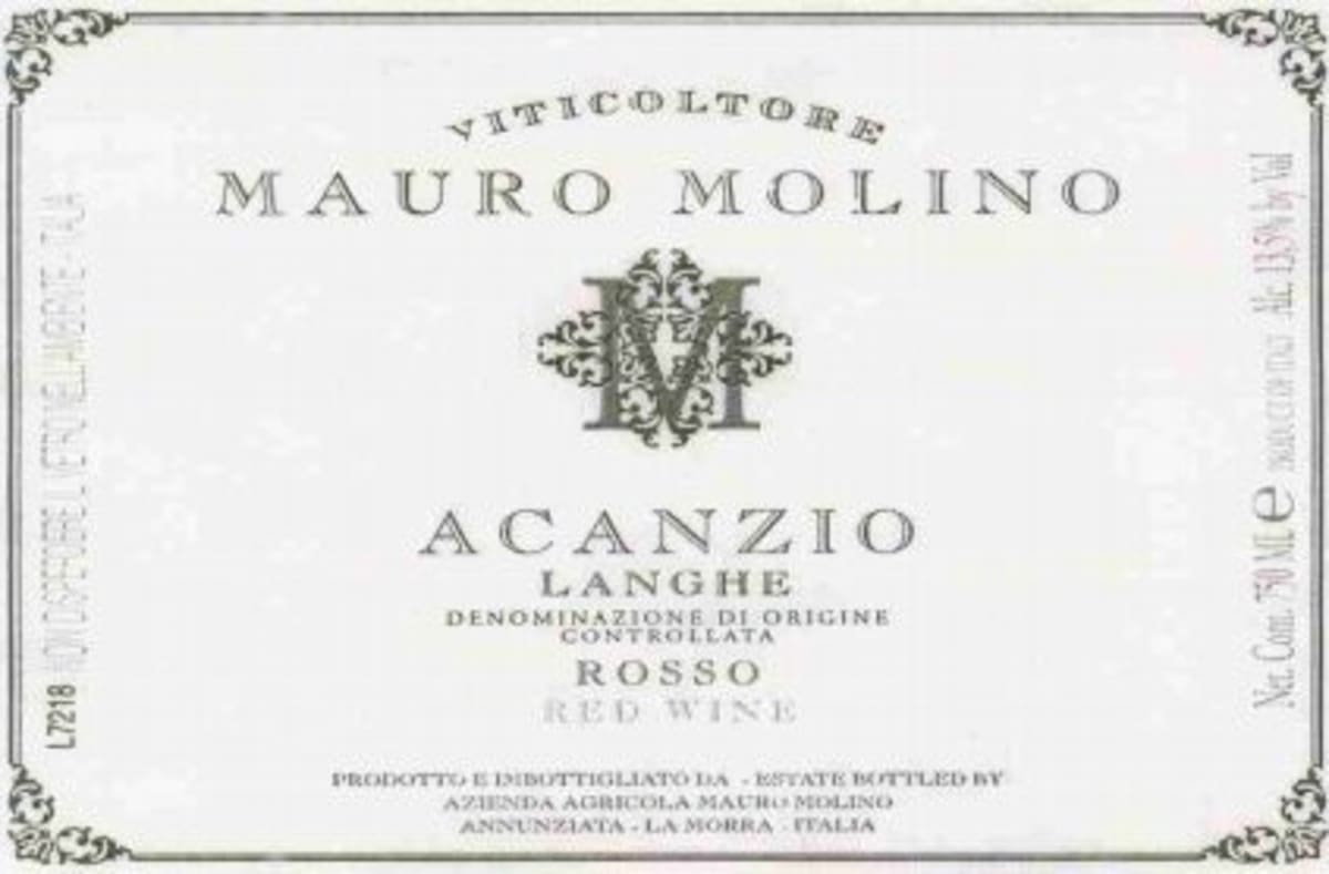Mauro Molino Langhe Rosso Acanzio 1998 Front Label