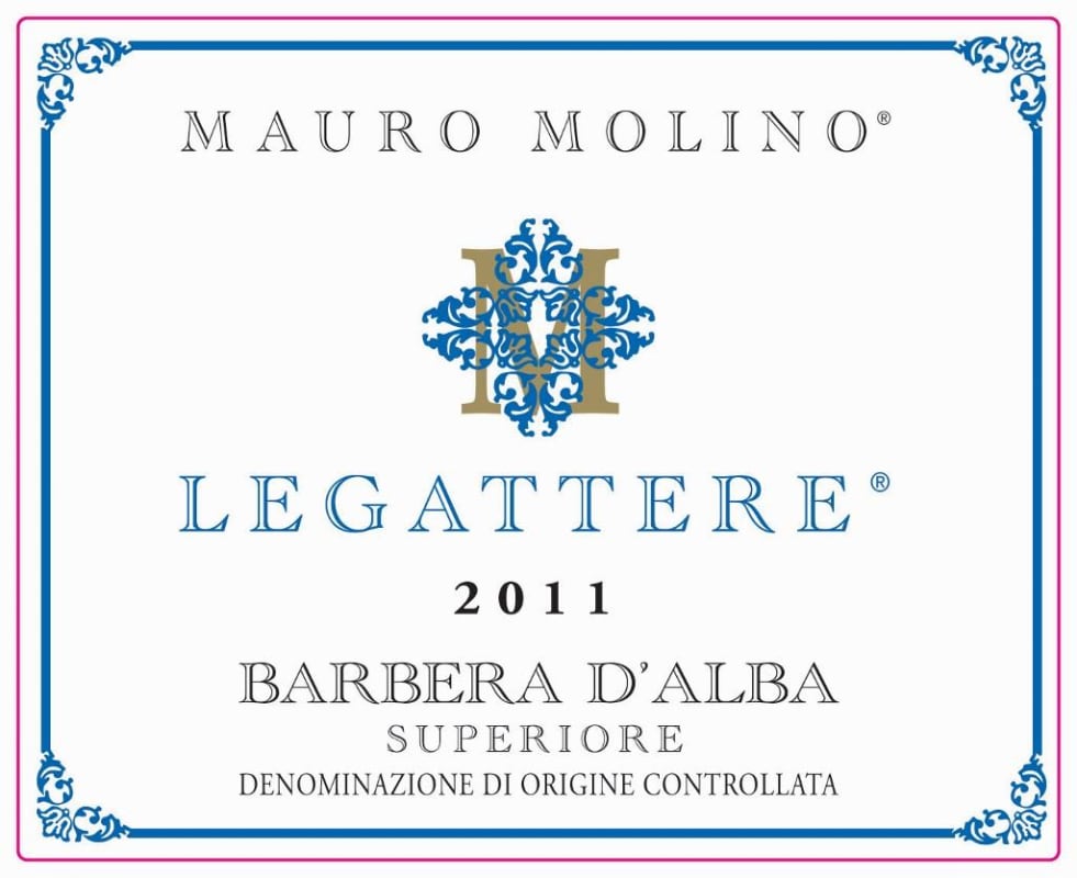 Mauro Molino Barbera d'Alba Legattere 2011 Front Label