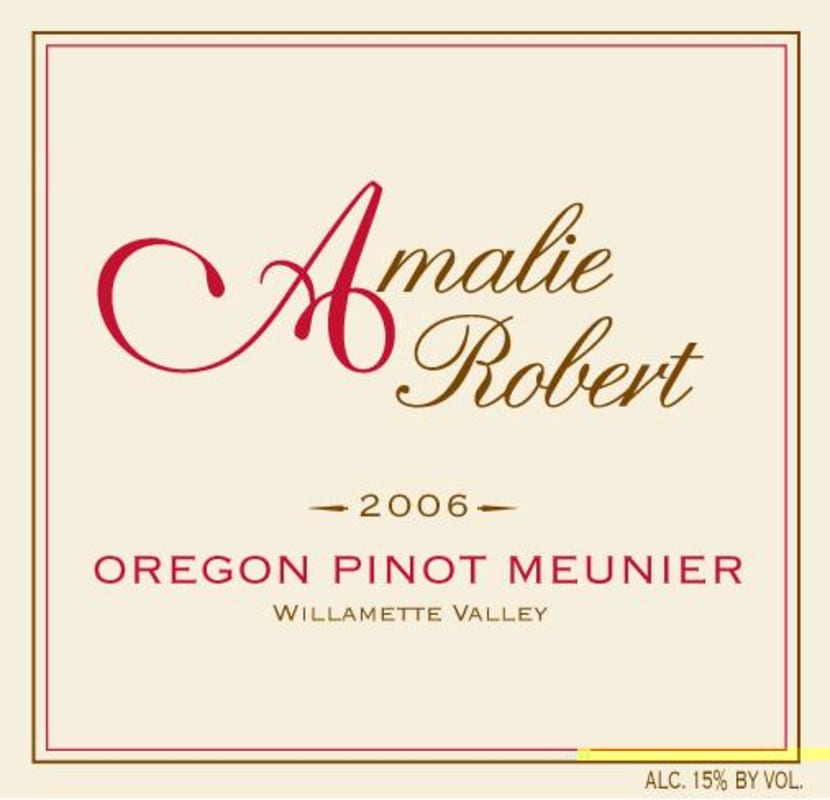 Amalie Robert Pinot Meunier 2006 Front Label