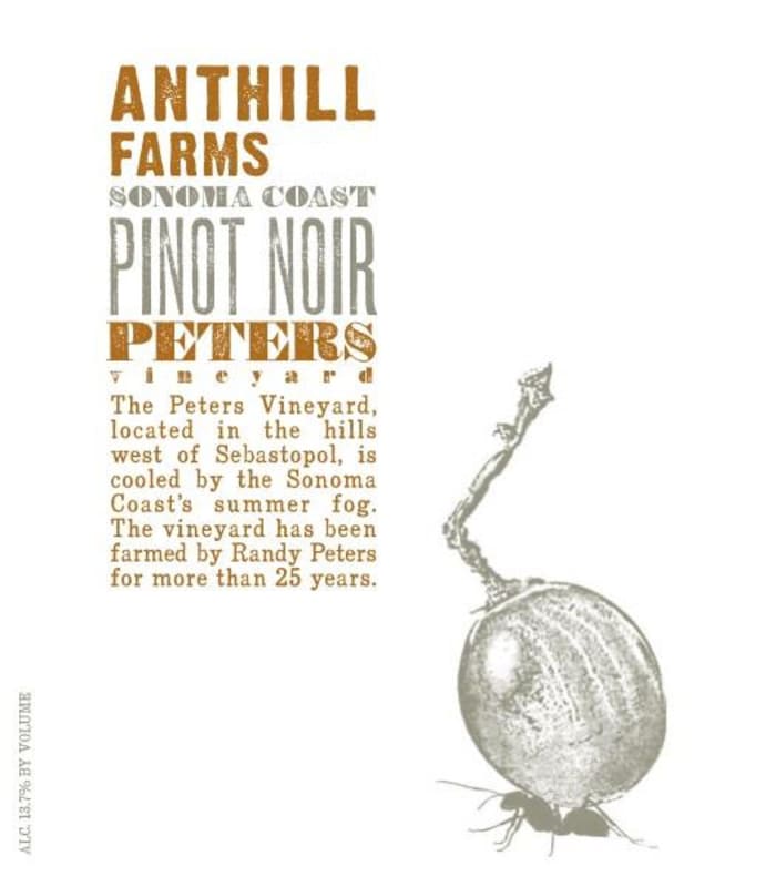 Anthill Farms Peters Vineyard Syrah 2014 Front Label