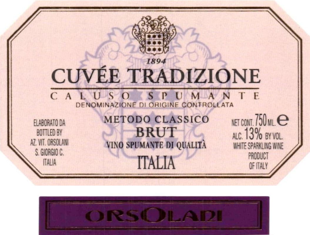 Orsolani Cuvee Trazione Caluso Spumante 2010 Front Label