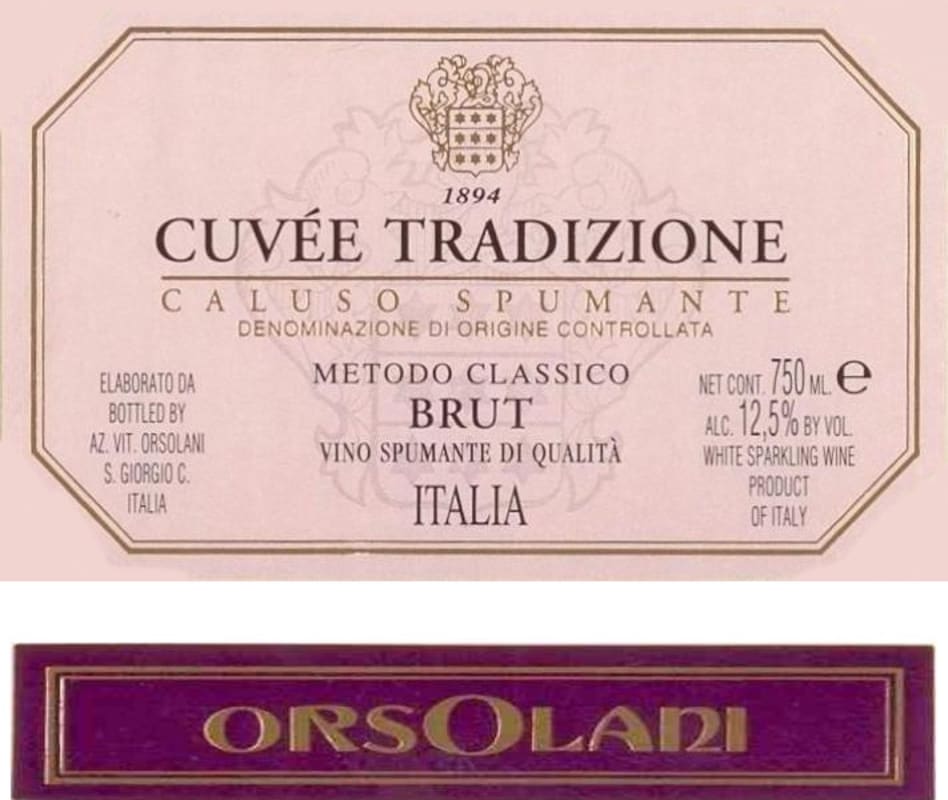 Orsolani Cuvee Trazione Caluso Spumante 2007 Front Label