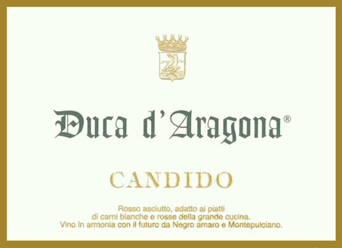 Candido Salento Duca d'Aragona 2008 Front Label