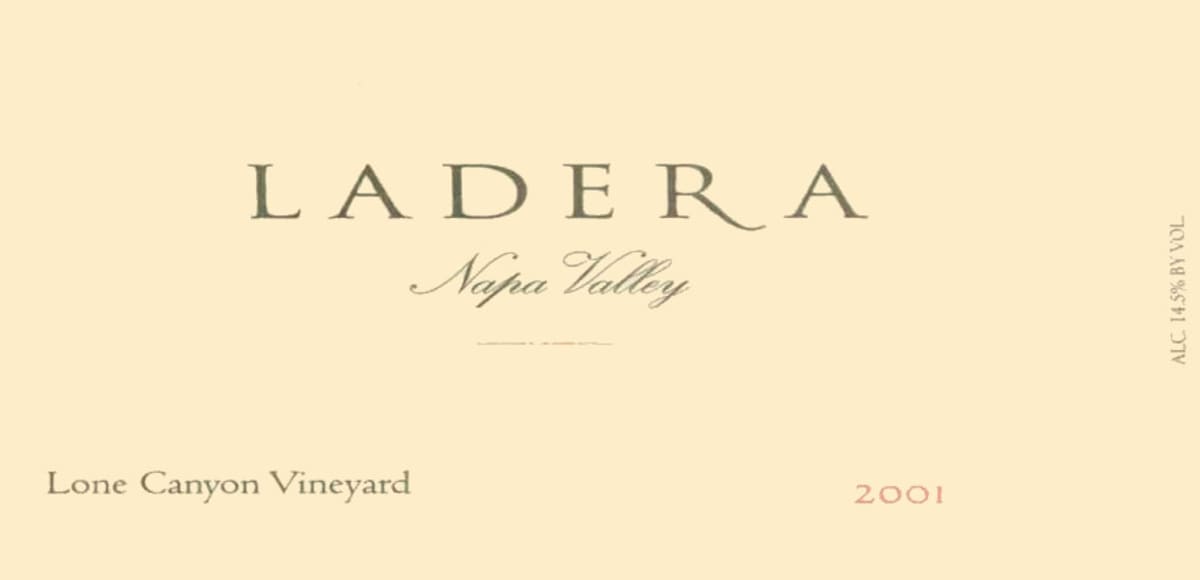 Ladera Lone Canyon Cabernet Sauvignon 2001 Front Label