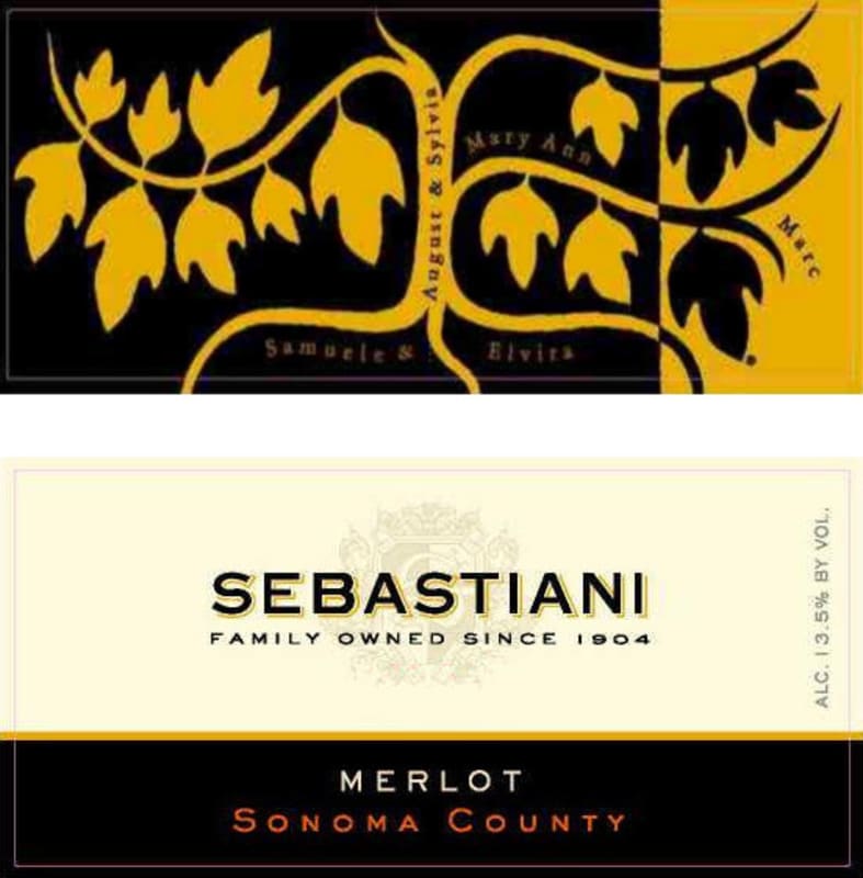 Sebastiani Sonoma County Merlot 2006 Front Label