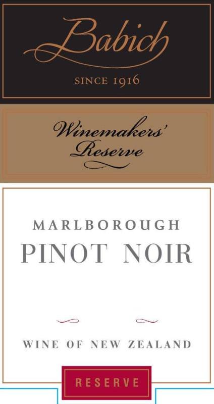 Babich Winemakers' Reserve Pinot Noir 2010 Front Label