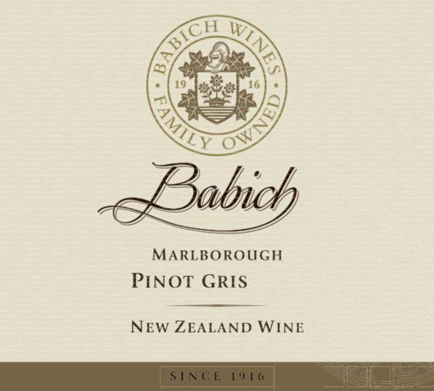 Babich Pinot Gris 2016 Front Label