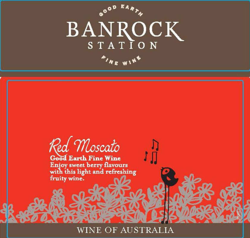 Banrock Station Red Moscato 2013 Front Label