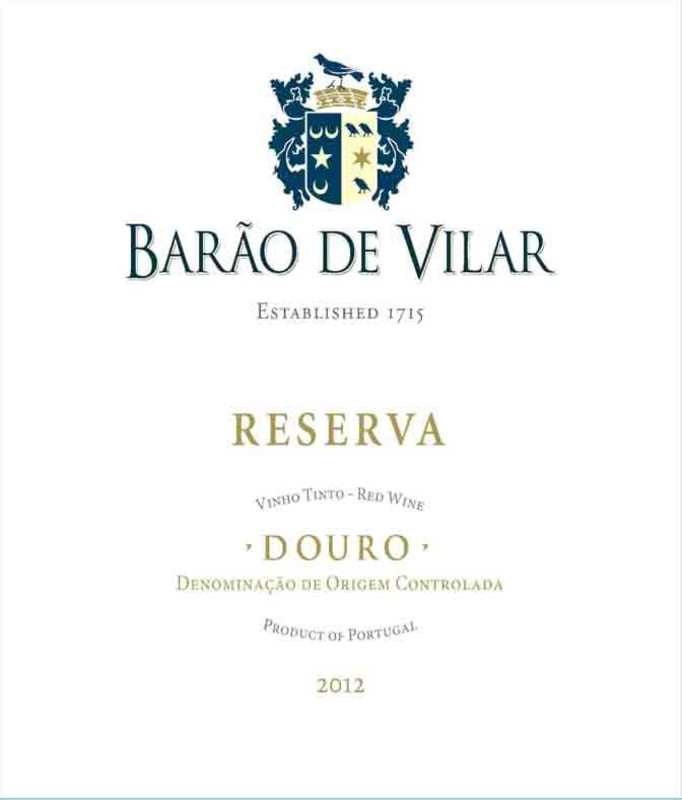 Barao de Villar Reserva Tinto 2012 Front Label