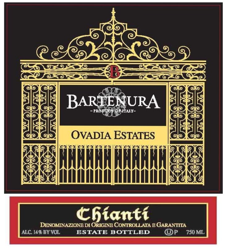 Bartenura Ovadia Estates Chianti 2013 Front Label