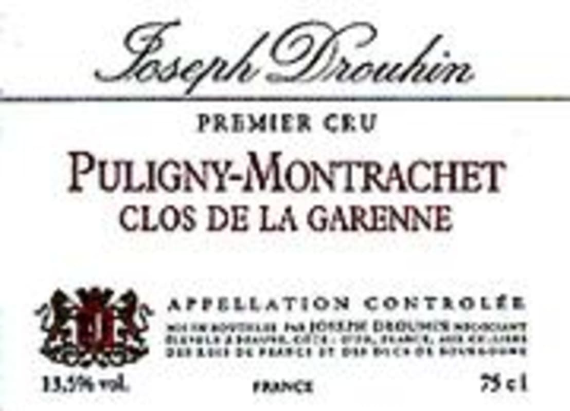Joseph Drouhin Puligny-Montrachet Clos de la Garenne Premier Cru 1997 Front Label