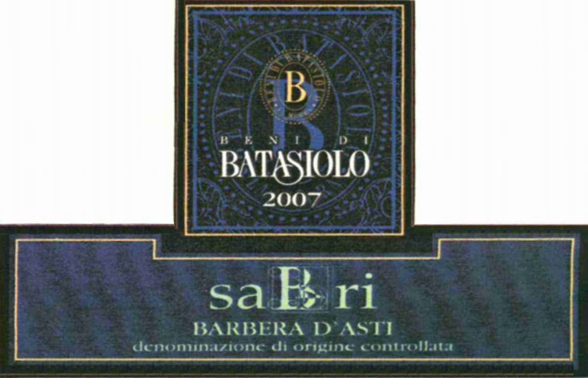 Beni di Batasiolo Barbera d'Asti Sabri 2007 Front Label