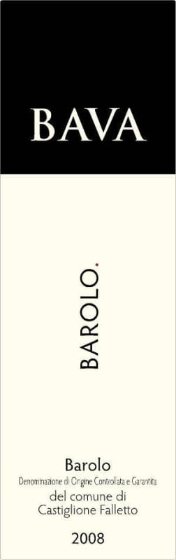 Bava Barolo 2008 Front Label