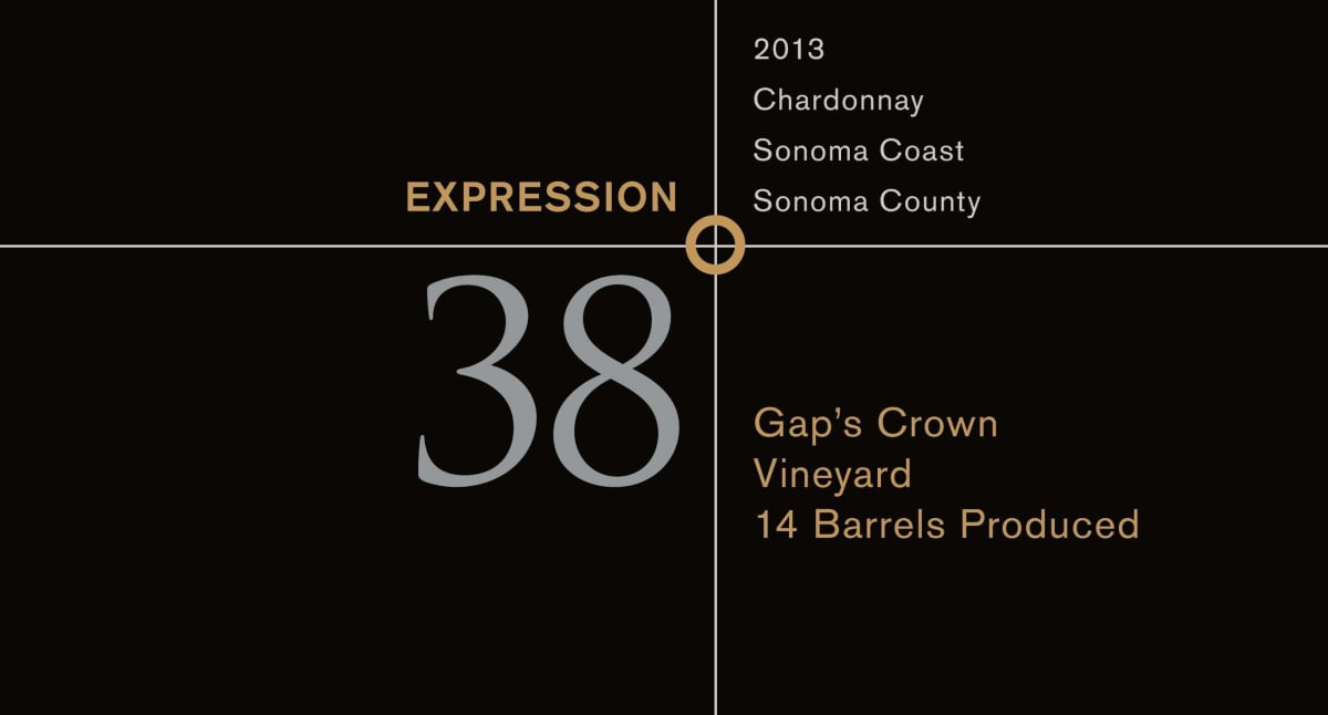 Expression 38 degrees Gap's Crown Vineyard Chardonnay 2013 Front Label