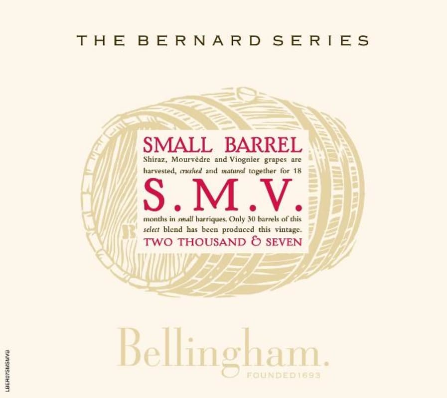 Bellingham The Bernard Series Small Barrel S.M.V 2007 Front Label