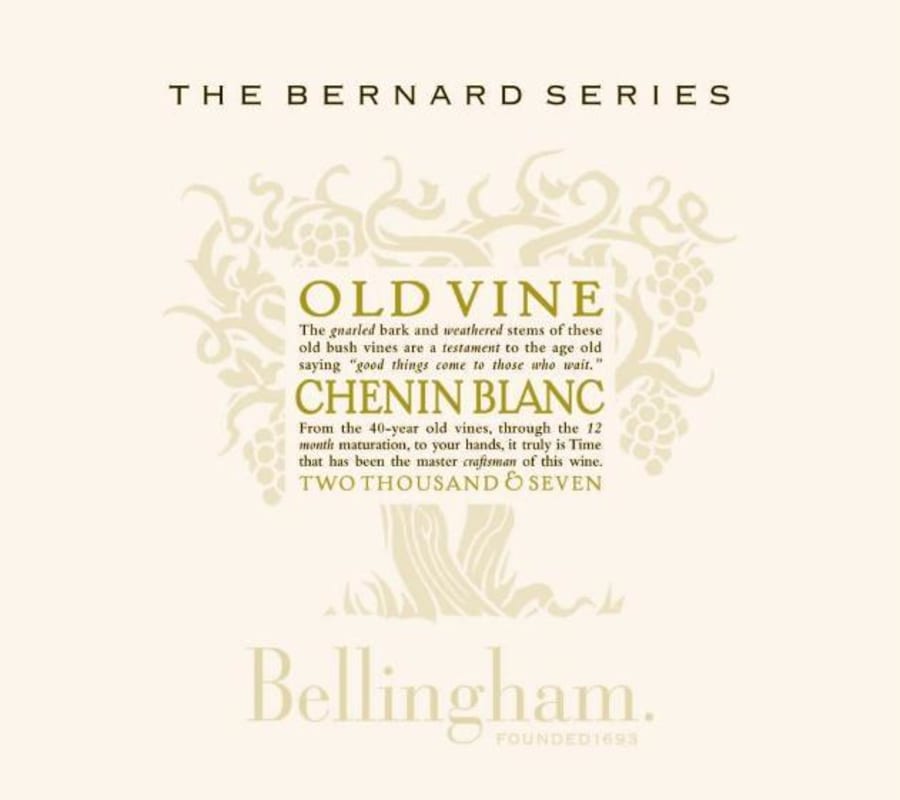 Bellingham The Bernard Series Old Vine Chenin Blanc 2009 Front Label