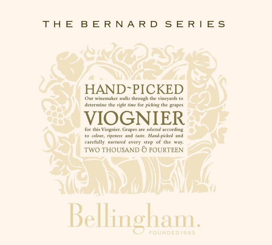Bellingham The Bernard Series Hand Picked Viognier 2016 Front Label