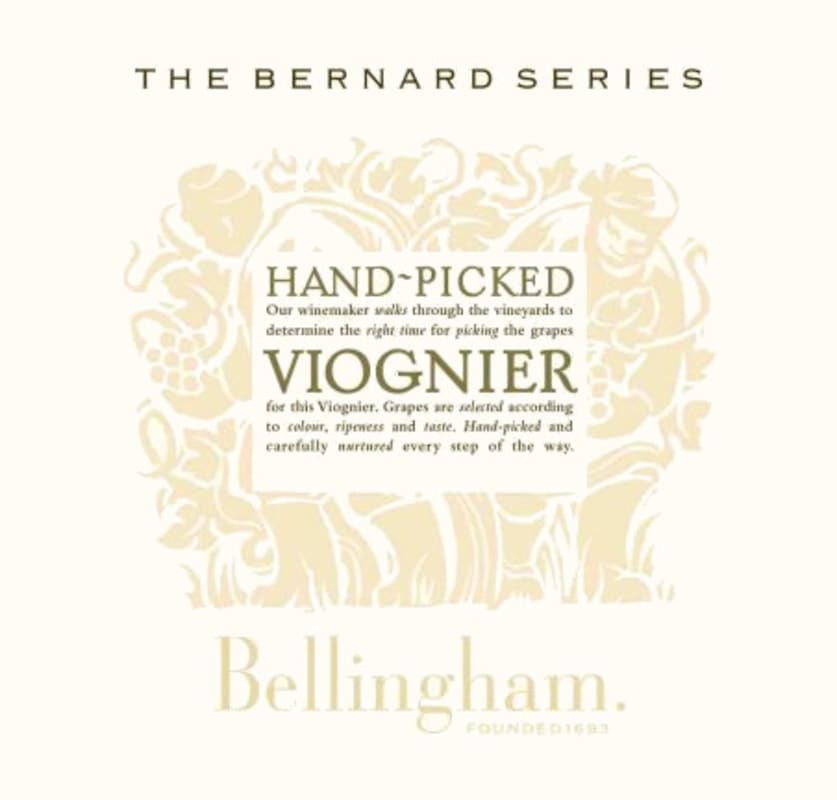 Bellingham The Bernard Series Hand Picked Viognier 2015 Front Label
