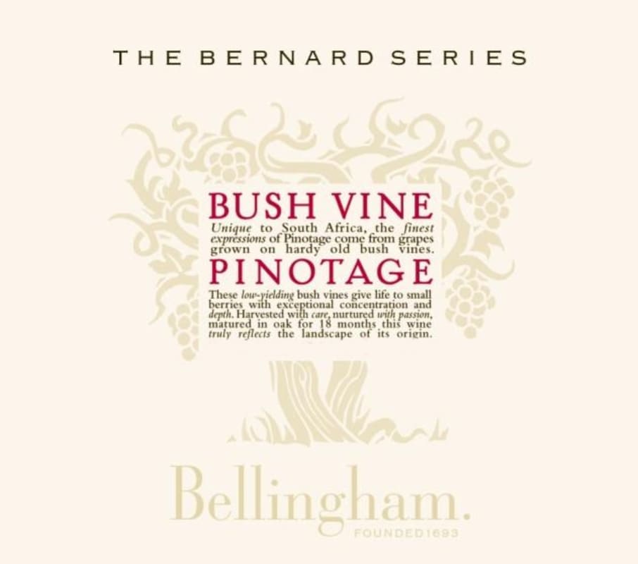 Bellingham The Bernard Series Bush Vines Pinotage 2009 Front Label