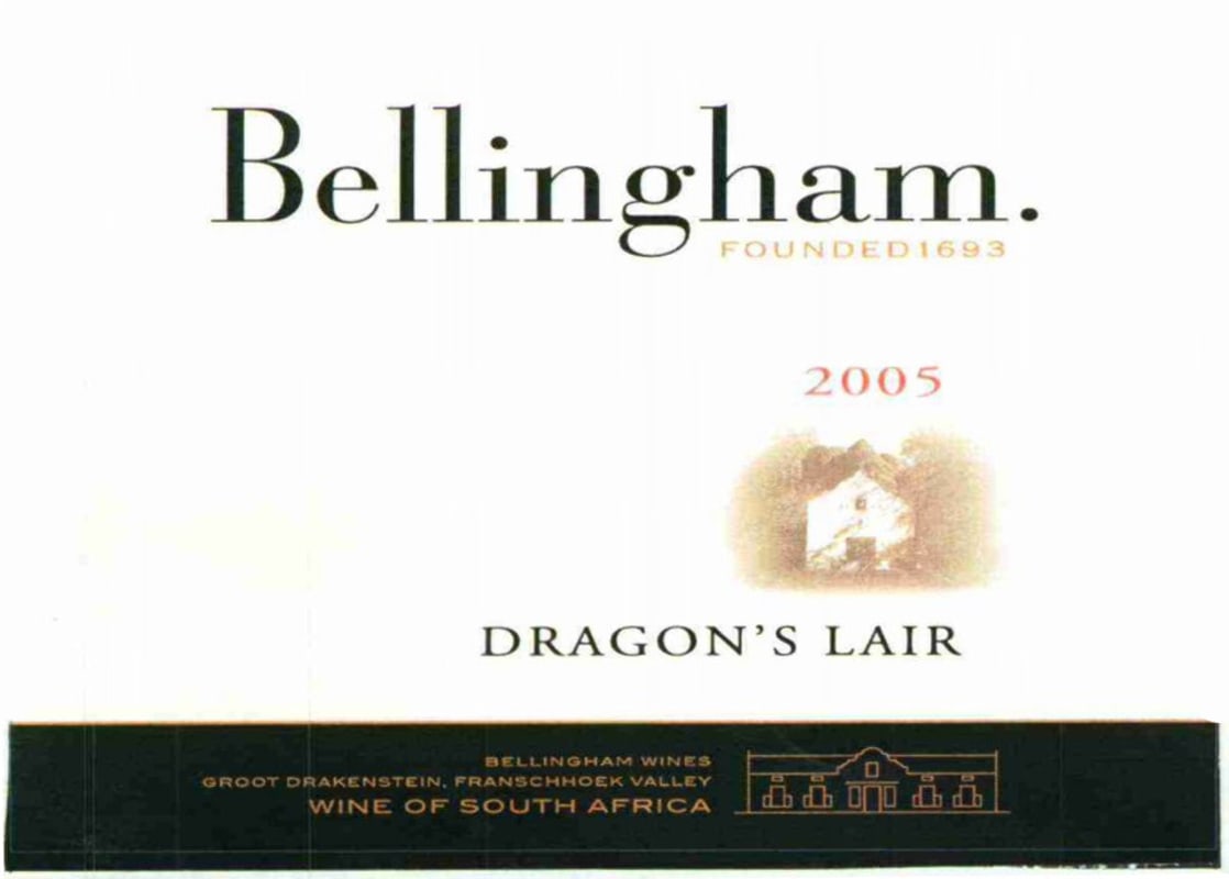 Bellingham Dragon's Lair Red 2005 Front Label