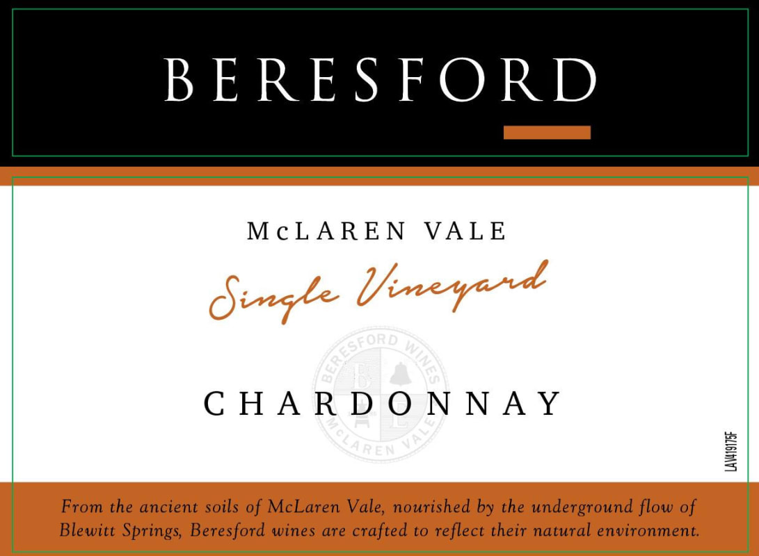 Beresford Chardonnay 2014 Front Label
