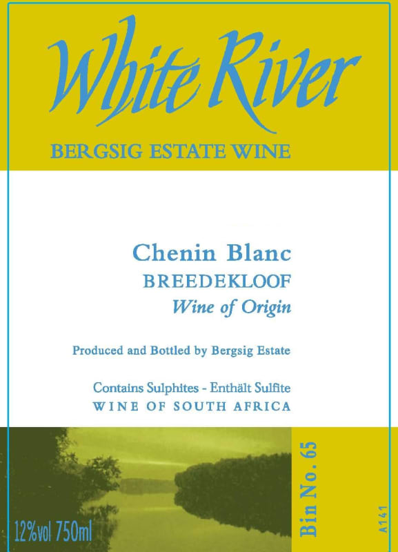 Bergsig White River Chenin Blanc 2012 Front Label