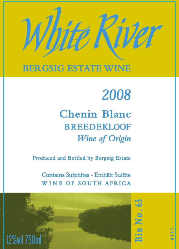 Bergsig White River Chenin Blanc 2008 Front Label