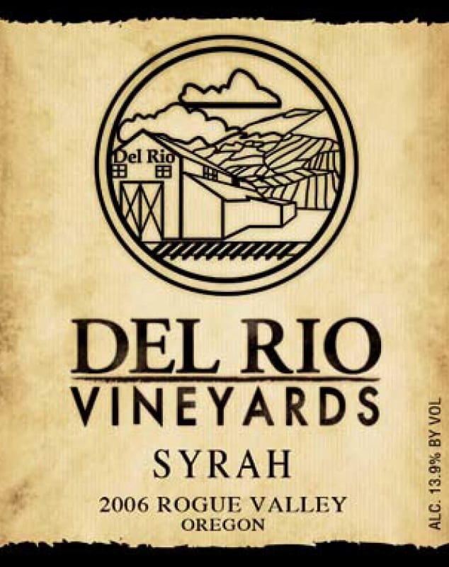 Del Rio Vineyards Syrah 2006 Front Label