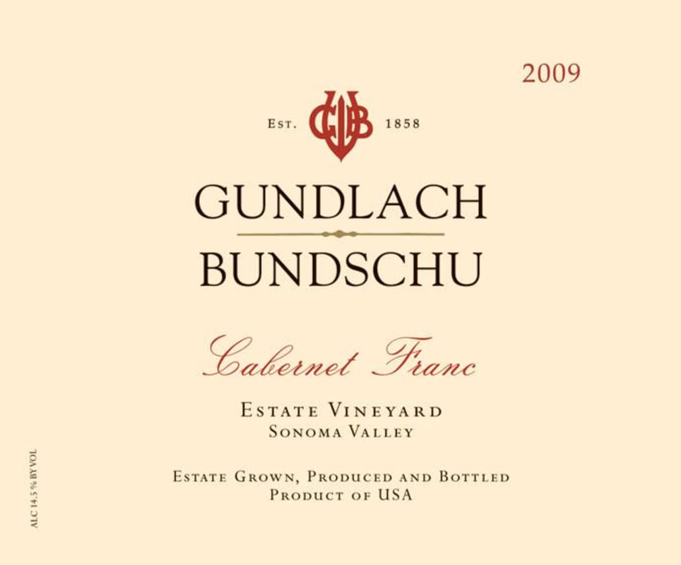 Gundlach Bundschu Cabernet Franc 2009 Front Label