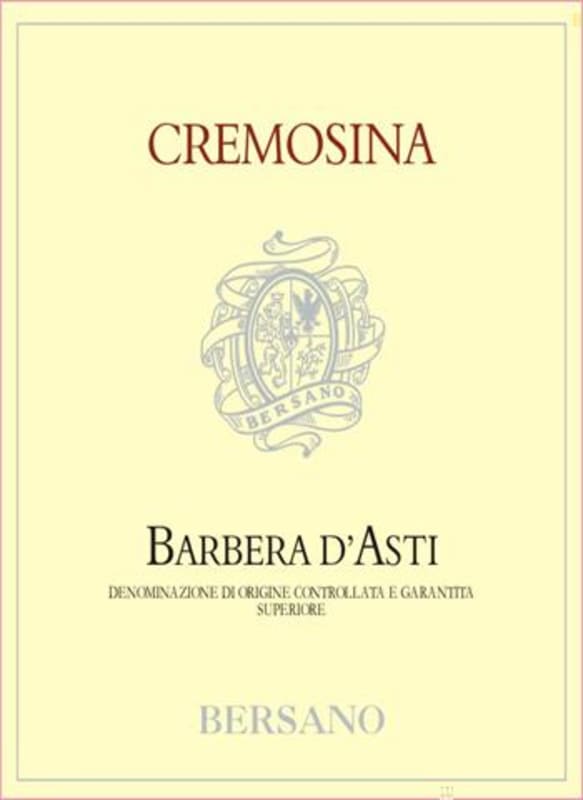 Bersano Cremosina Barbera d'Asti Superiore 2011 Front Label