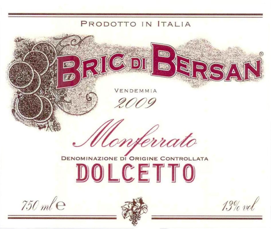 Bersano Monferrato Bric di Bersan Dolcetto 2009 Front Label
