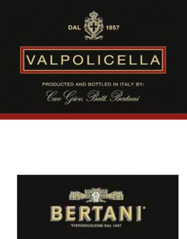 Bertani Valpolicella 2010 Front Label
