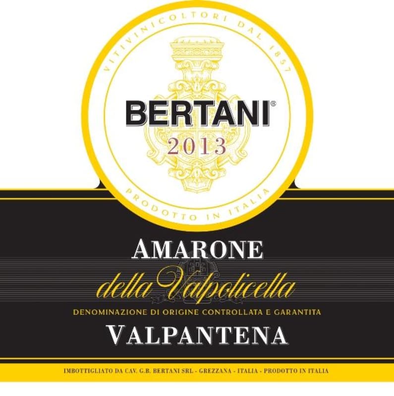 Bertani Amarone della Valpolicella Valpantena 2013 Front Label