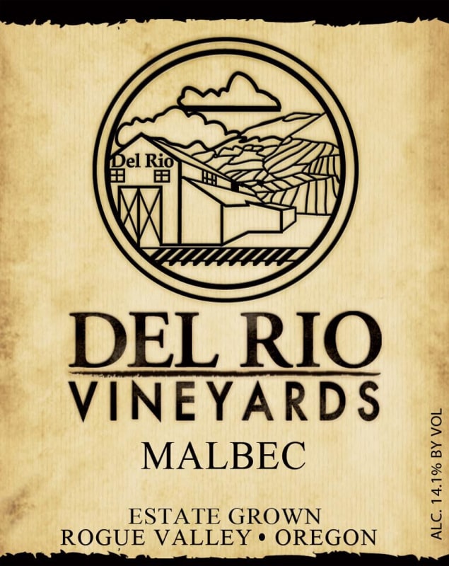 Del Rio Vineyards Malbec 2013 Front Label