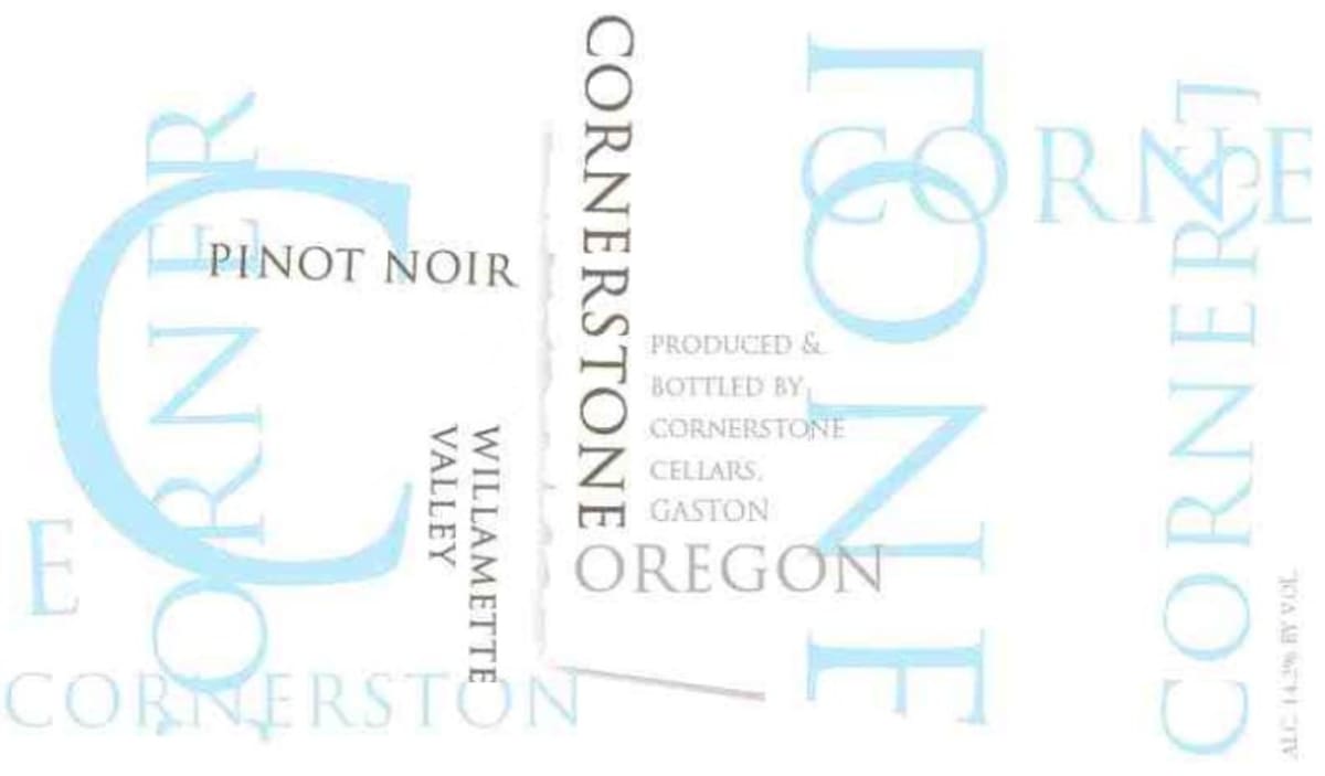 Cornerstone Cellars Willamette Valley Pinot Noir 2014 Front Label