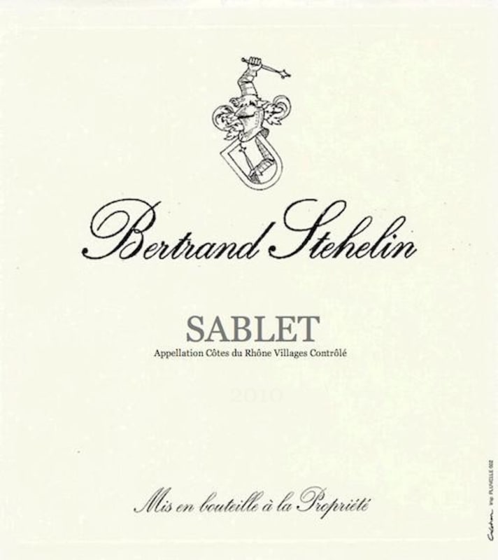 Bertrand Stehelin Sablet 2012 Front Label