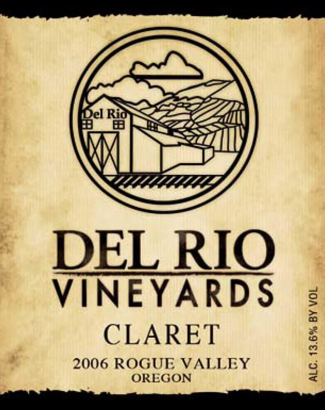 Del Rio Vineyards Claret 2006 Front Label