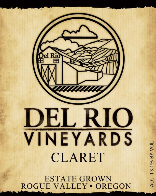 Del Rio Vineyards Claret 2012 Front Label