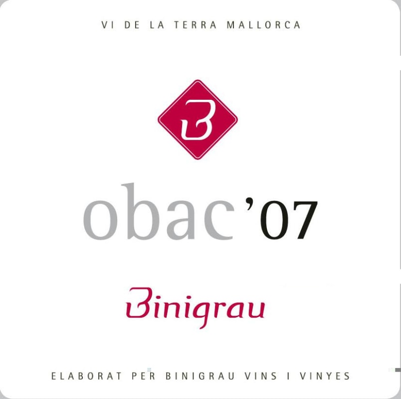 Binigrau Obac de Binigrau Vi de la Terra Mallorca 2007 Front Label
