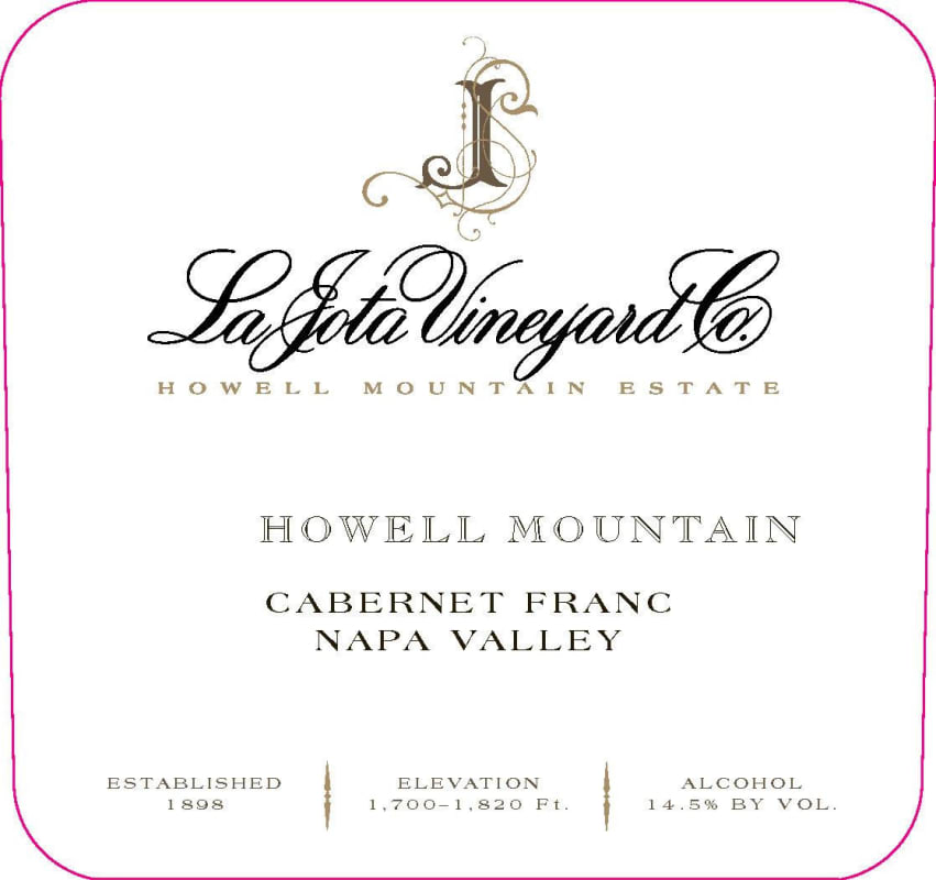 La Jota Howell Mountain Cabernet Franc 2006 Front Label
