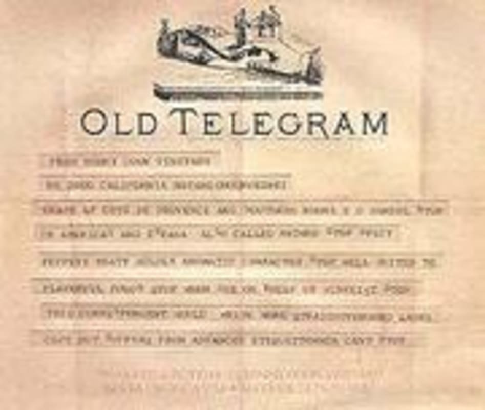 Bonny Doon Old Telegram Mourvedre 2001 Front Label