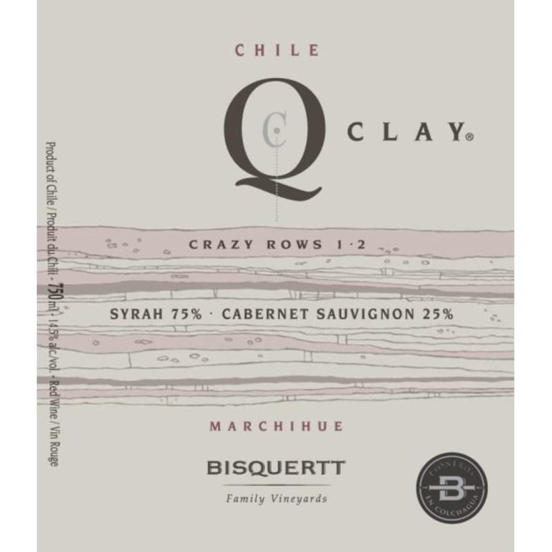 Vina Bisquertt Q Clay Crazy Rows 1-2 Family Vineyards Syrah - Cabernet Sauvignon 2011 Front Label