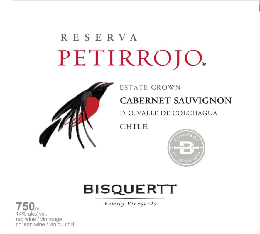 Vina Bisquertt Petirrojo Cabernet Sauvignon 2014 Front Label